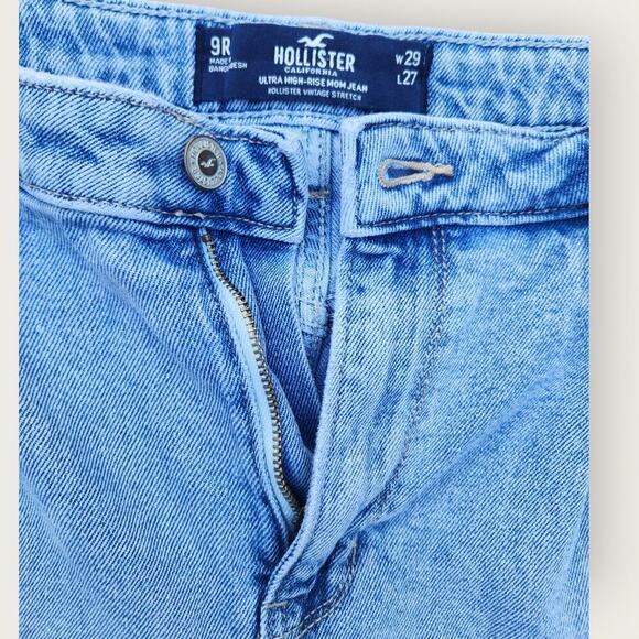 Hollister Junior/Ladies Sz 9R Ultra High-rise Mom Tapered pleated Jeans - Picture 3 of 4